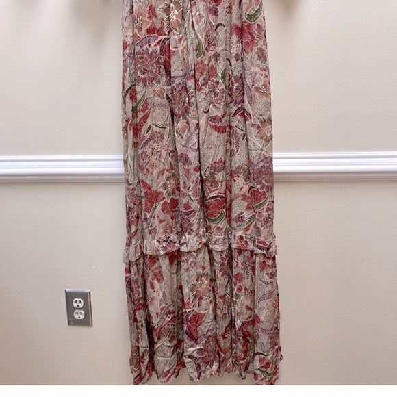New Anthropologie BTFL-LIFE Floral Ruffle Maxi Dress In Rust! size xSmall - Picture 9 of 14